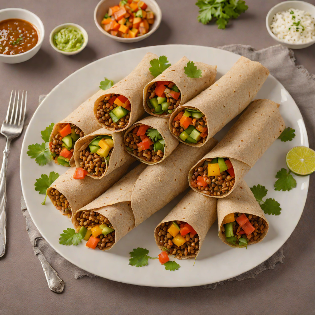 Injera-Wrapped Spiced Lentil and Vegetable Wraps