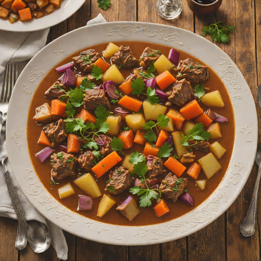 Elbasan-Inspired Rustic Lamb Stew with Root Vegetables