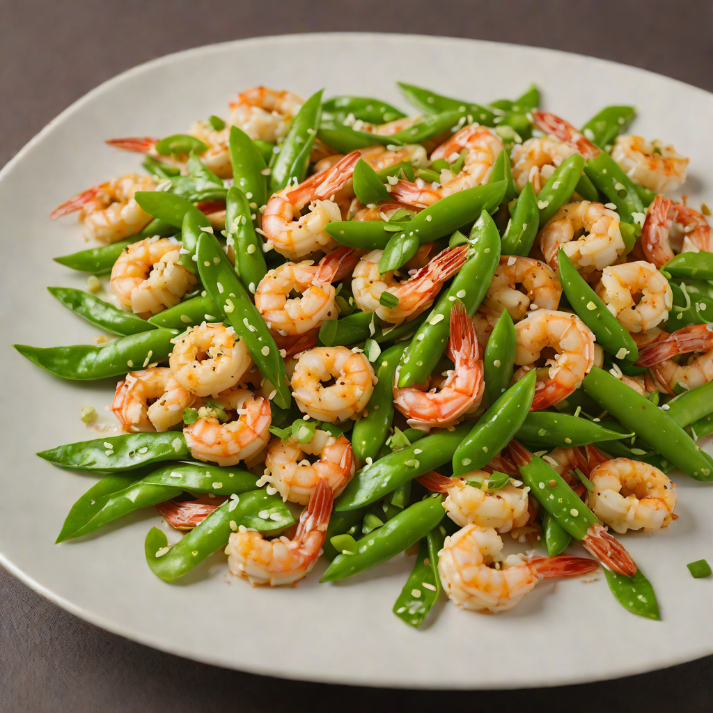 Quick Stir-Fried Shrimp with Ginger and Snow Peas
