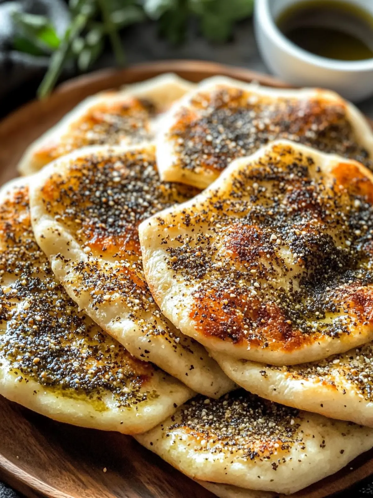 Za'atar Flatbread with Olive Oil and Sesame Seeds