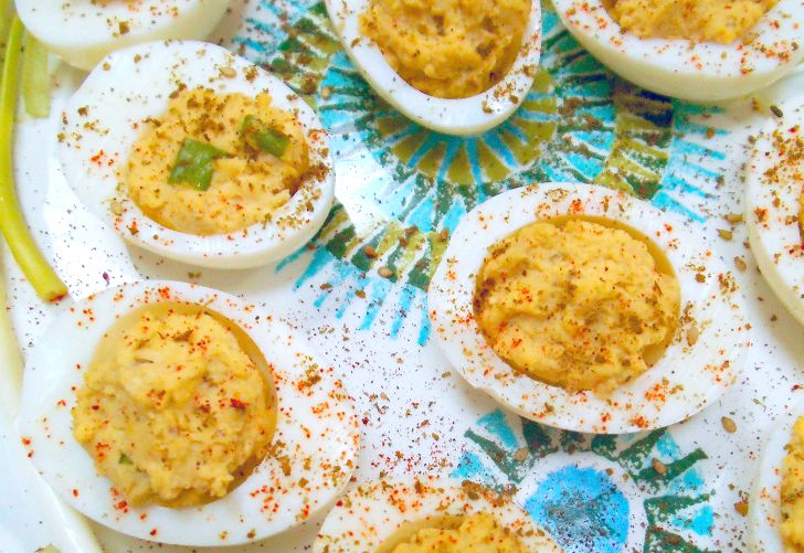 Za'atar Deviled Eggs with Sumac and Olive Oil