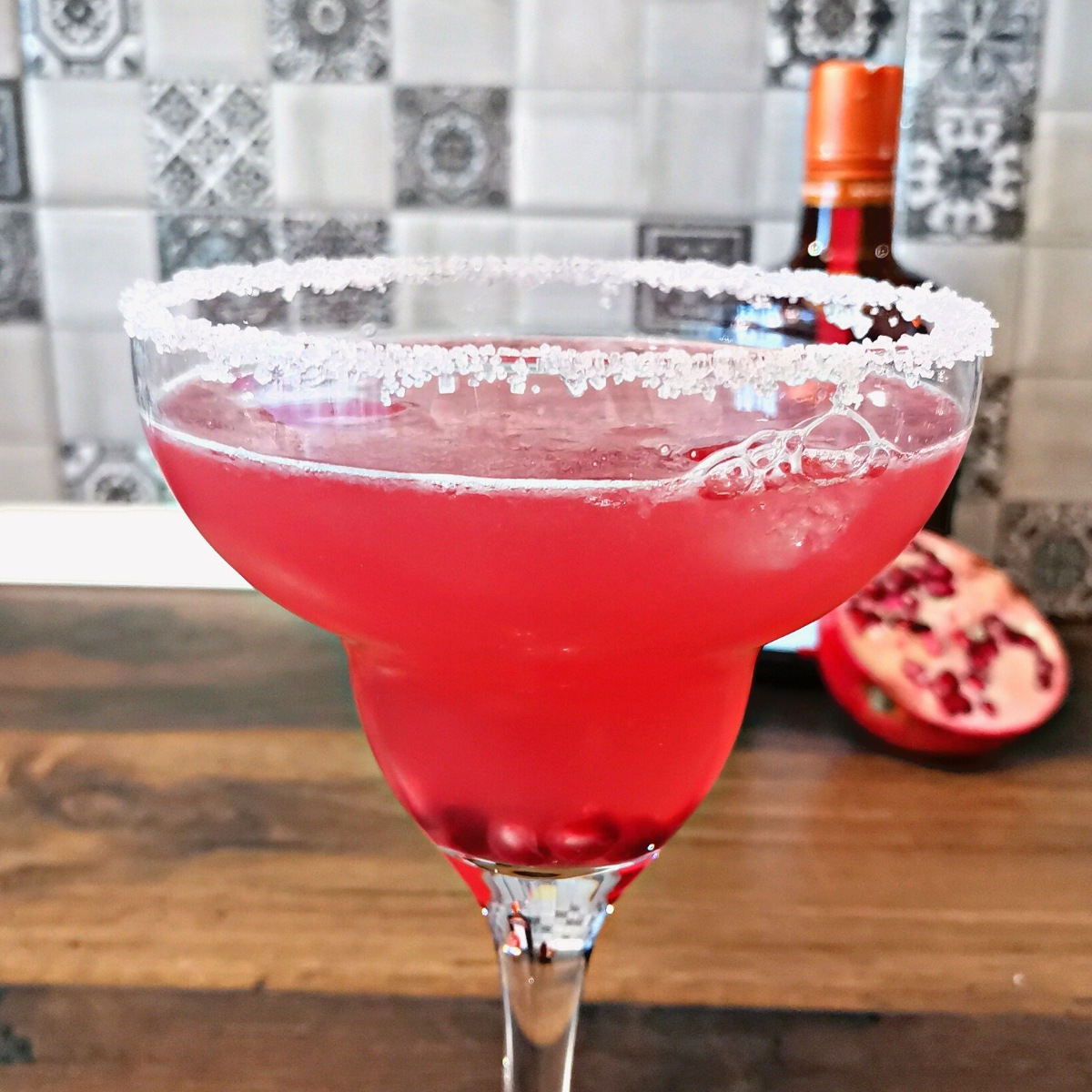 Pomegranate Cocoa Blanco Tequila Cocktail