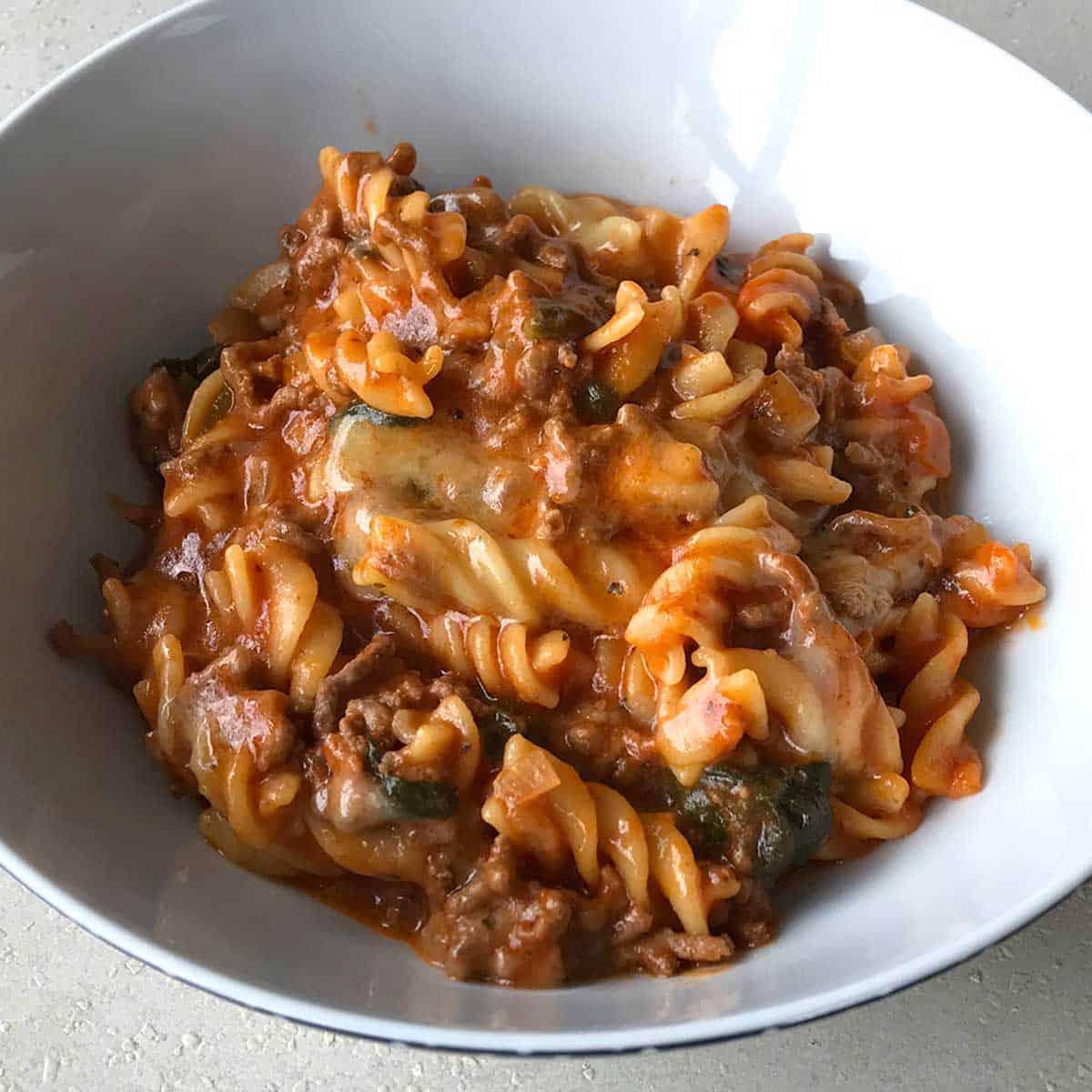 One-Pot Chicken Mince Bolognese with Roasted Veggie Pasta