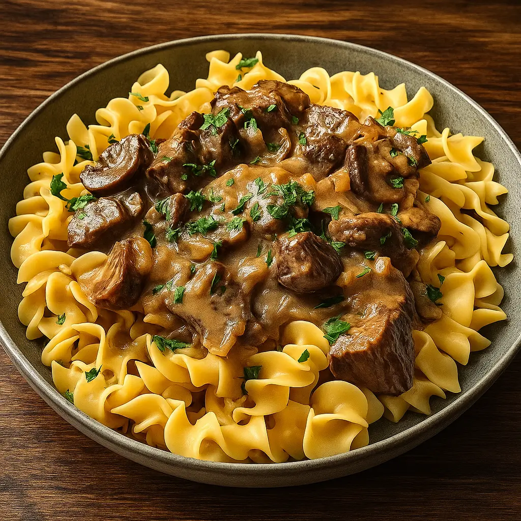 Taco-Spiced Beef Stroganoff with Egg Noodles