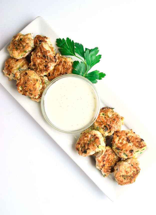 Zucchini Chicken Poppers with Spiced Whole30 Ranch