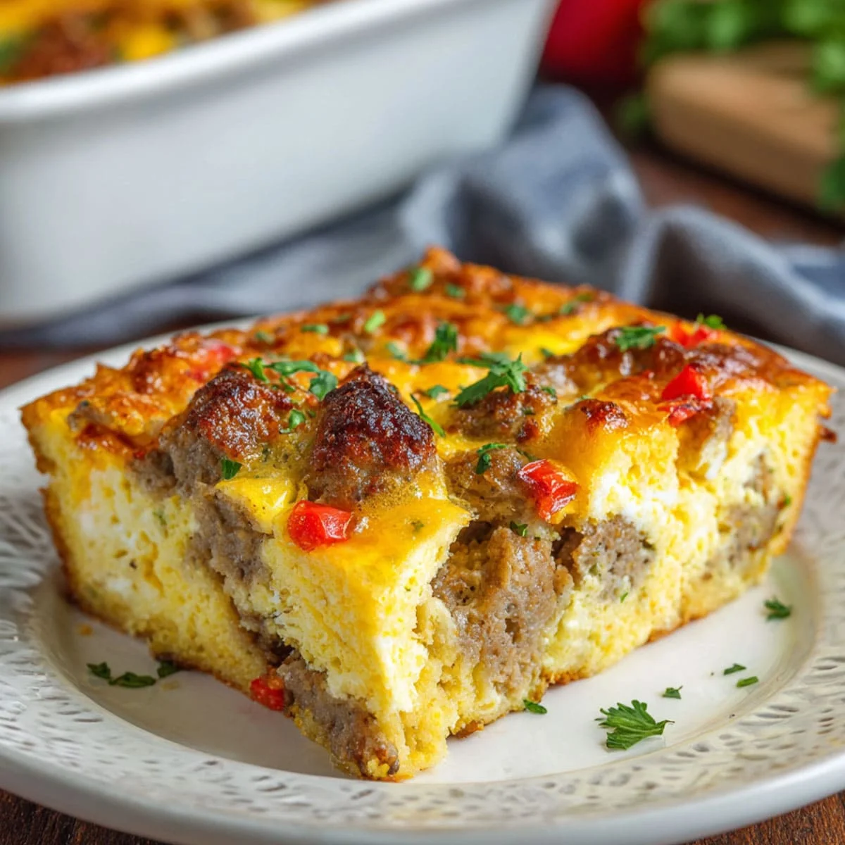 Creamy Coconut Sausage Egg Casserole