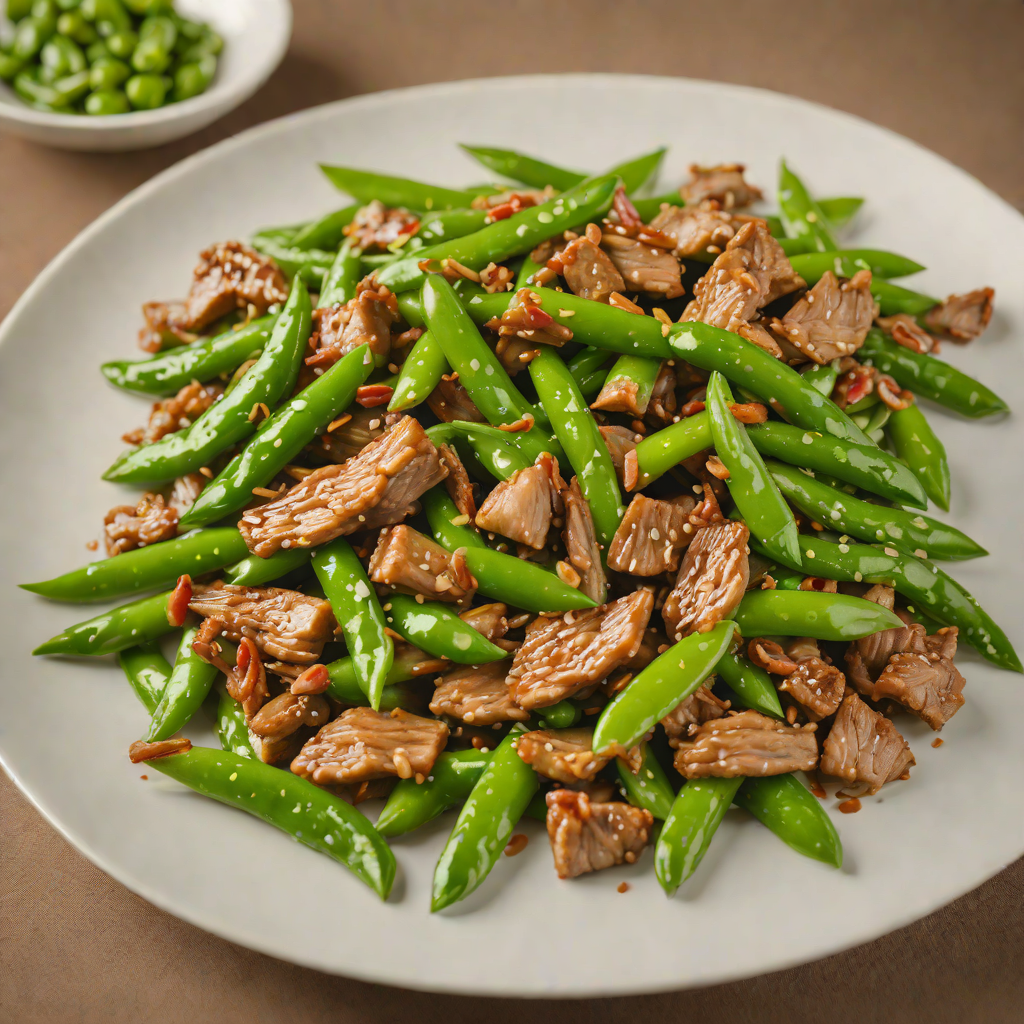 Stir-Fried Pork with Ginger and Snow Peas