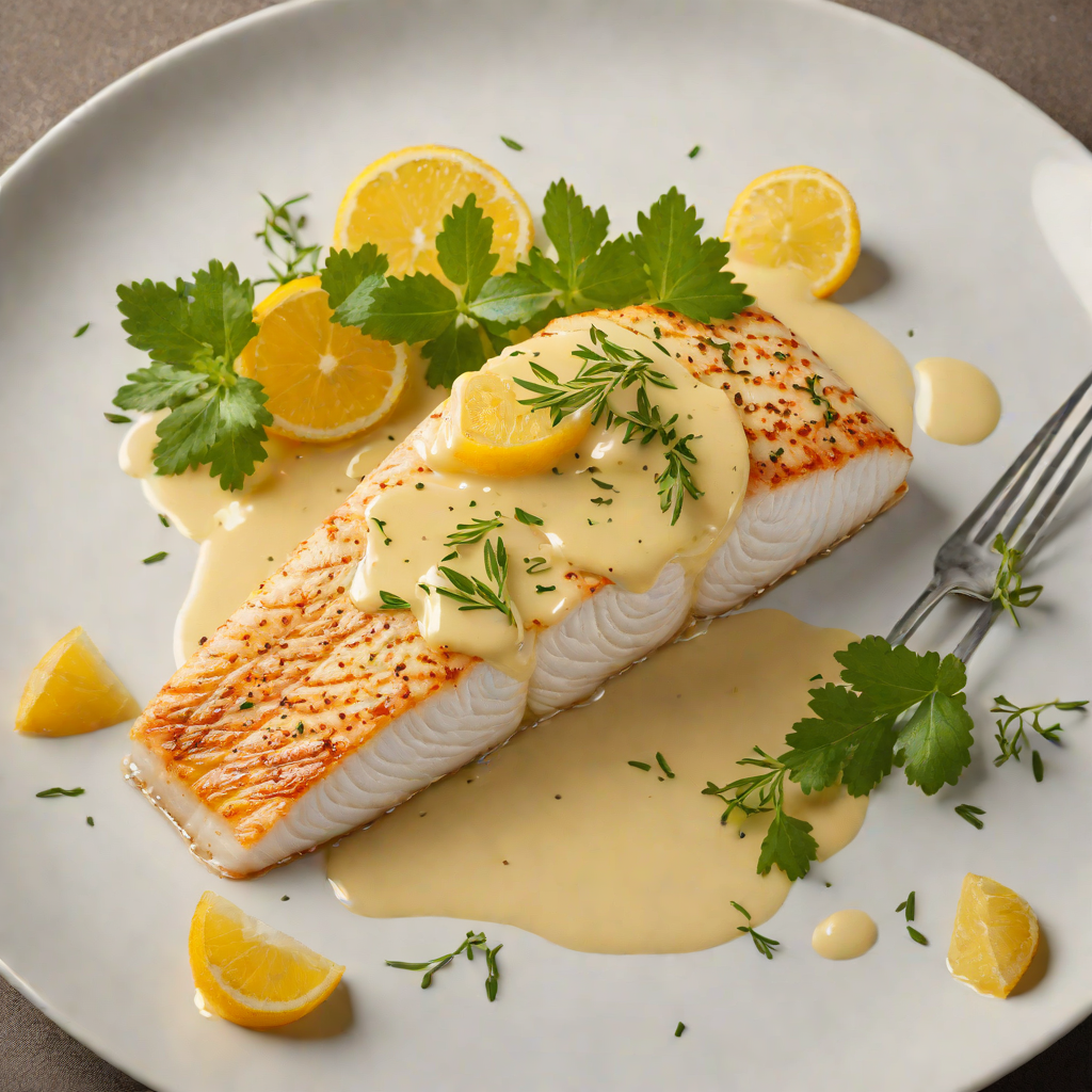 Half-Halibut Fillet with Citrus Butter Sauce