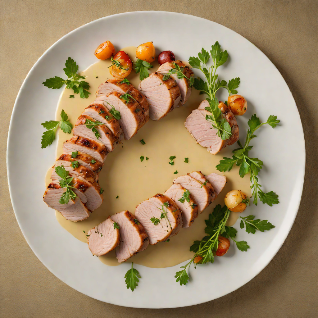 Herb-Roasted Pork Tenderloin with Garlic and Mustard Sauce