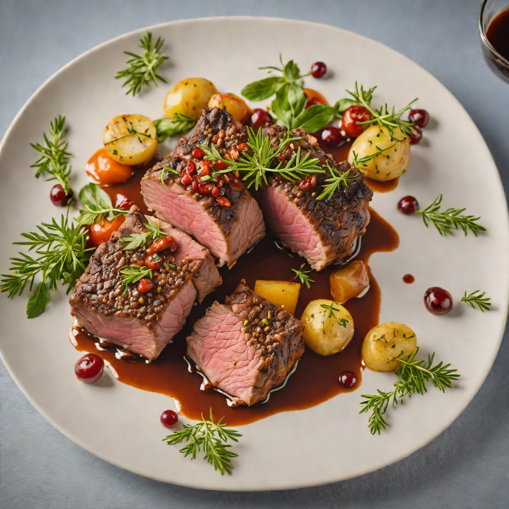Slow-Roasted Mediterranean Lamb with Herb Gastrique