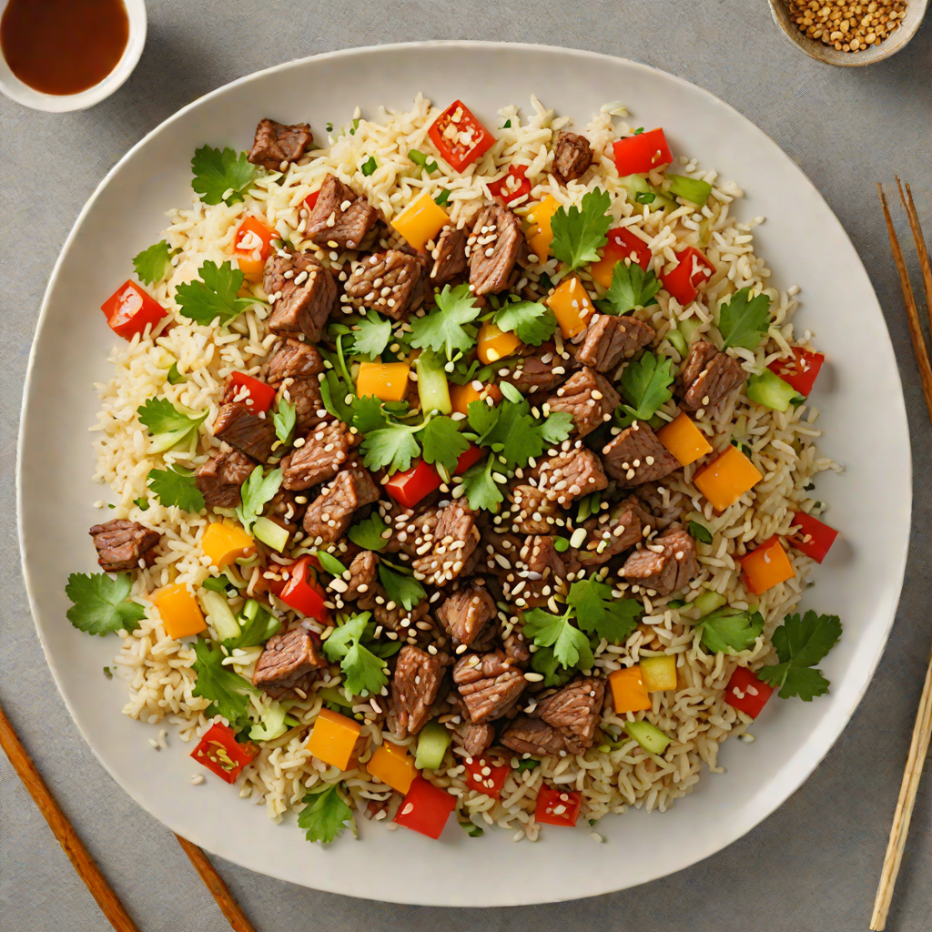 Cauliflower Rice Stir-Fry with Ginger-Sesame Beef