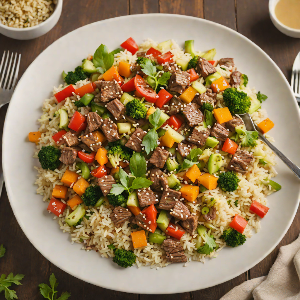Beef and Vegetable Stir-Fry with Cauliflower Rice