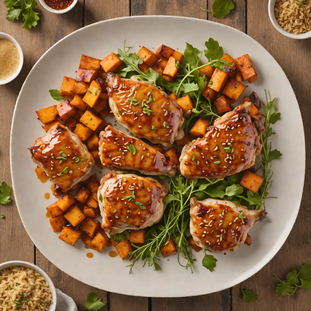 Honey-Ginger Glazed Chicken with Roasted Sweet Potatoes