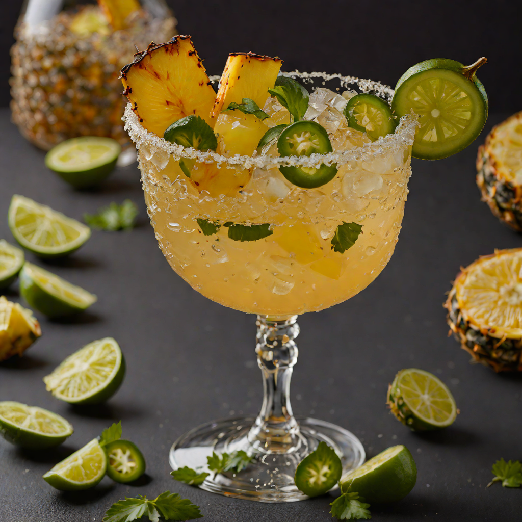Charred Pineapple and Jalapeño Mezcal Margarita