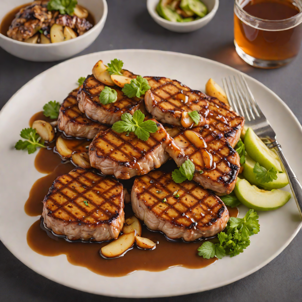 Grilled Bourbon-Glazed Pork Chops with Apple Cider Reduction