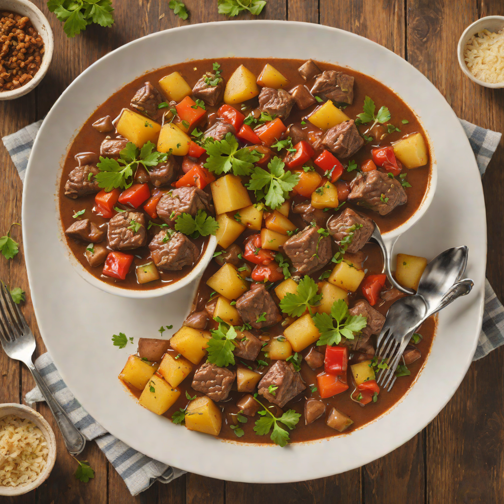 Slow-Cooked Beef Stew with Andean Potatoes and Peppers
