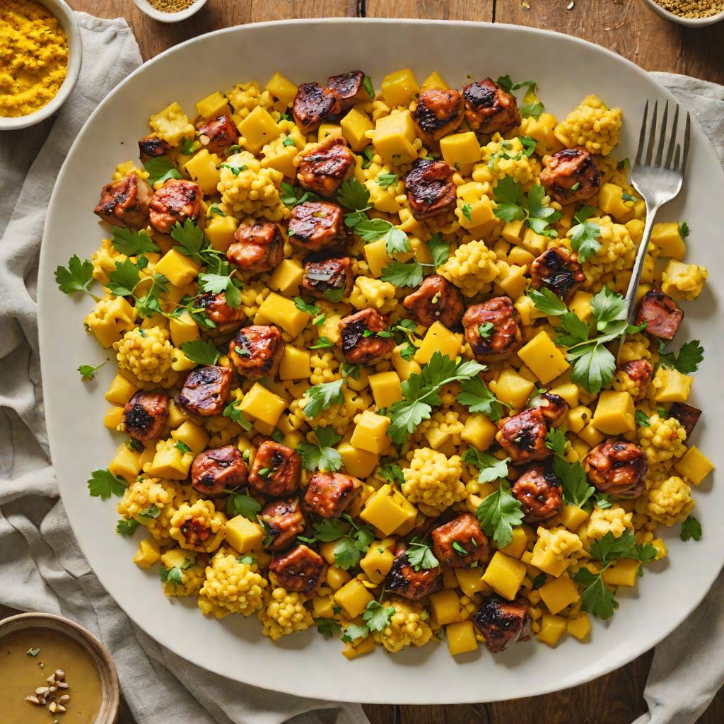 Spiced Cauliflower and Sausage Skillet with Turmeric and Garlic