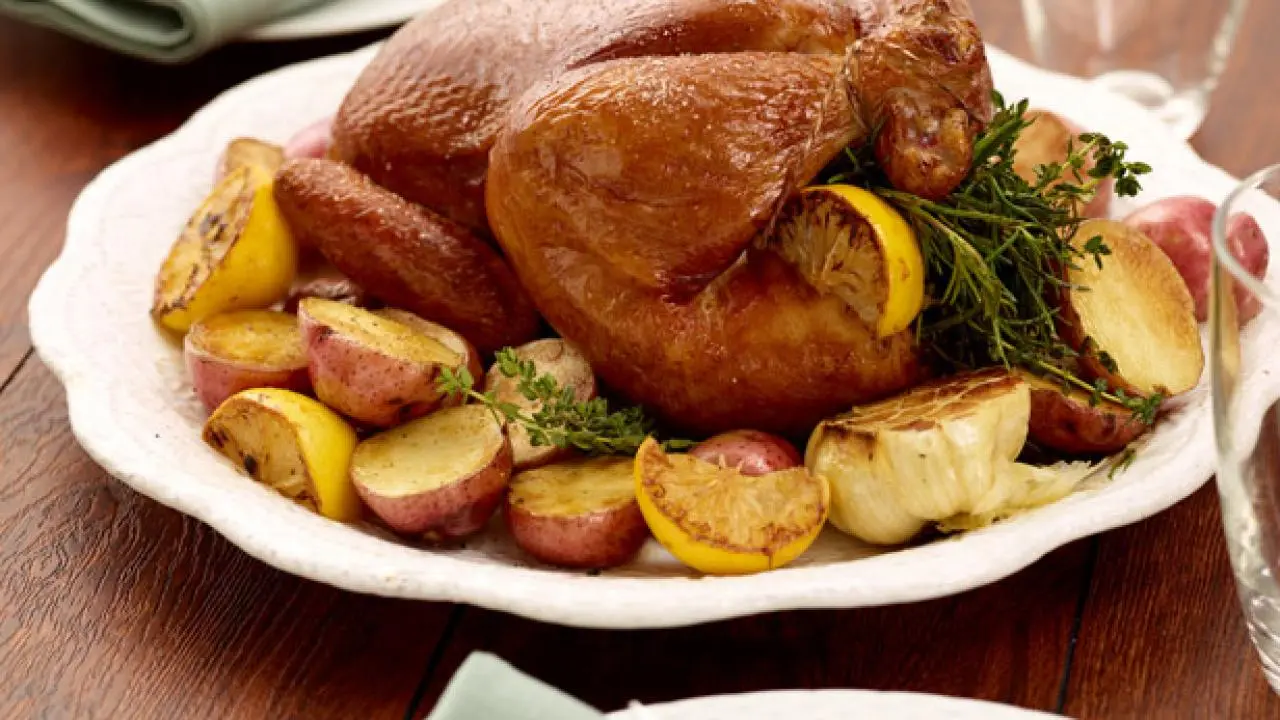 Johnson's Herb-Roasted Chicken with Lemon and Potatoes