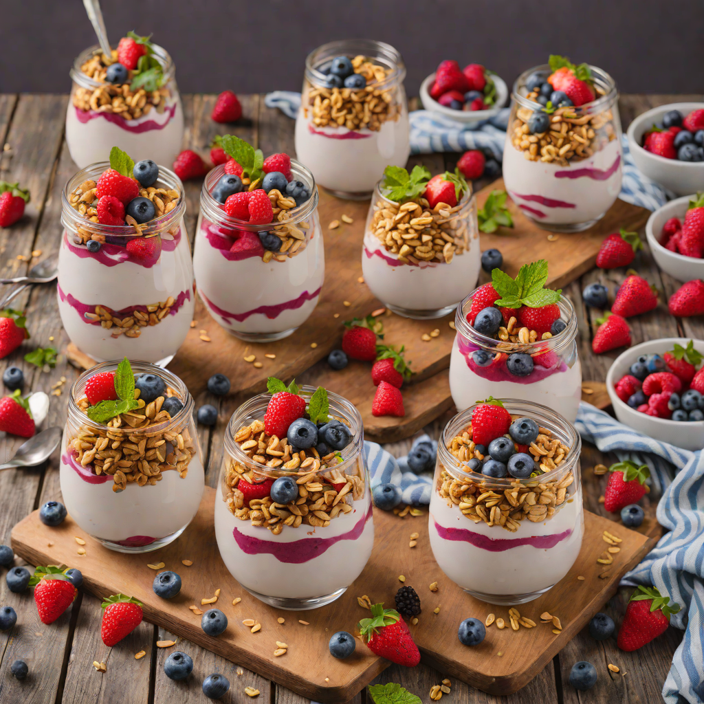Quick No-Bake Berry Yogurt Parfaits with Granola