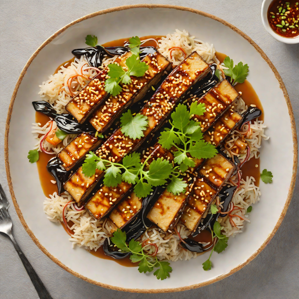 Layered Miso-Glazed Eggplant Donburi