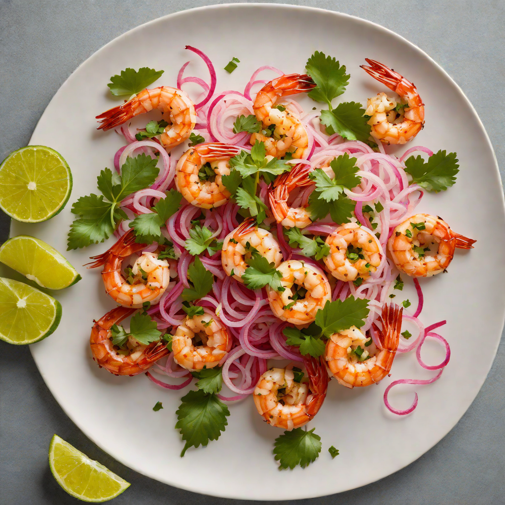 Charred Mezcal-Lime Shrimp with Pickled Red Onions and Cilantro