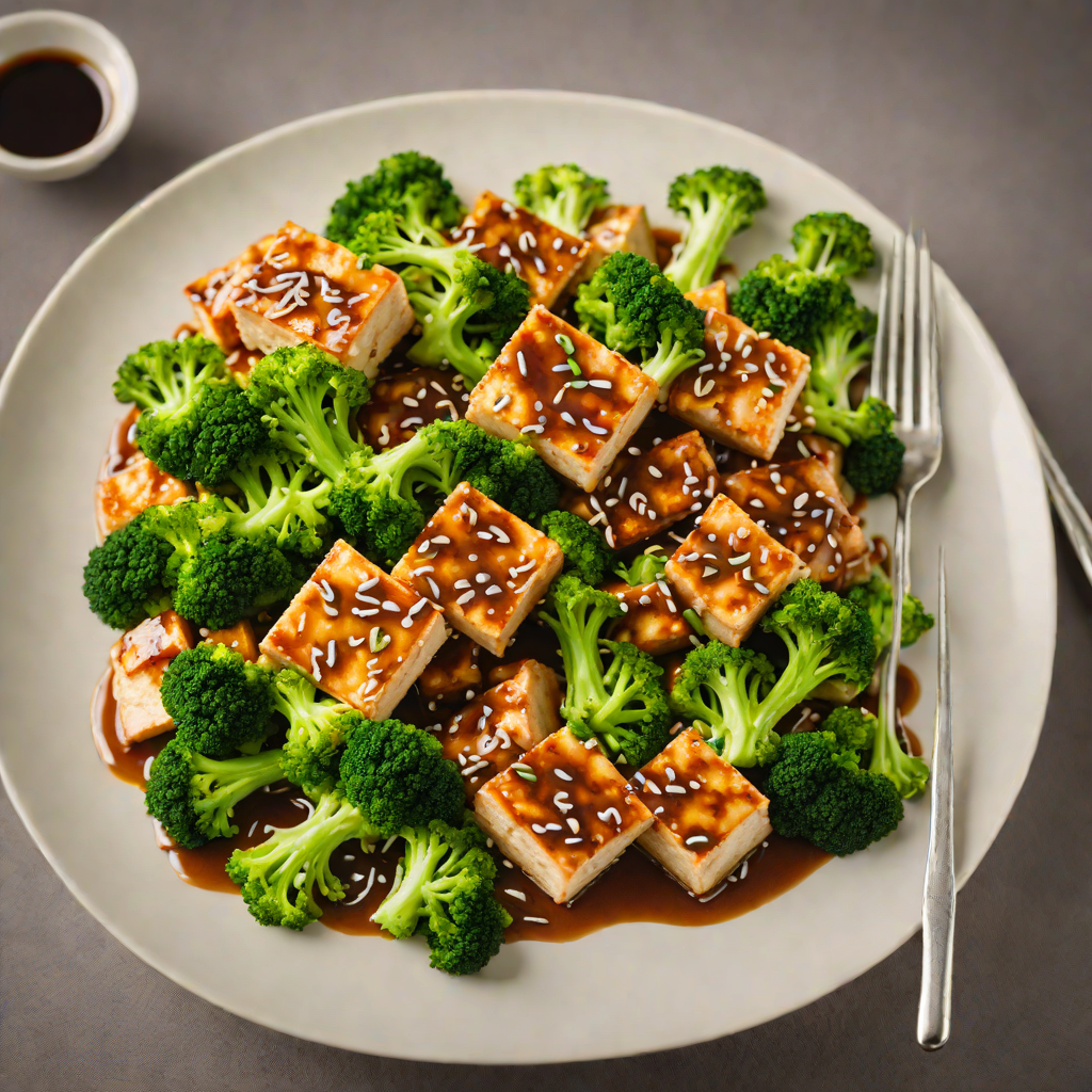 Stir-Fried Tofu with Ginger-Garlic Soy Glaze and Broccoli