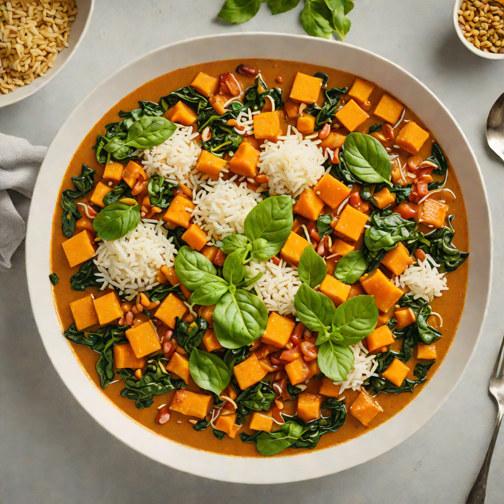 Spinach and Sweet Potato Curry with Coconut Milk