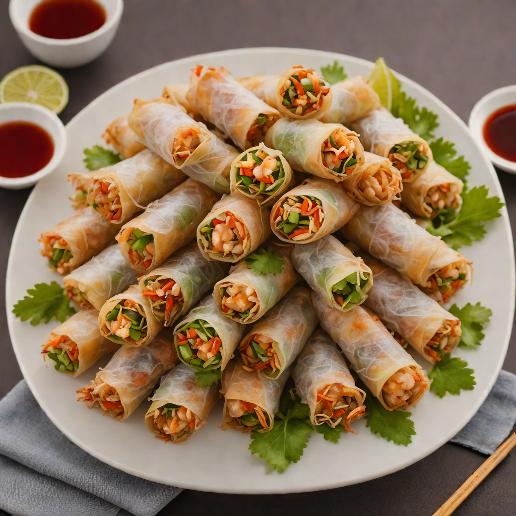 Crispy Vietnamese Fried Spring Rolls with Shrimp and Pork