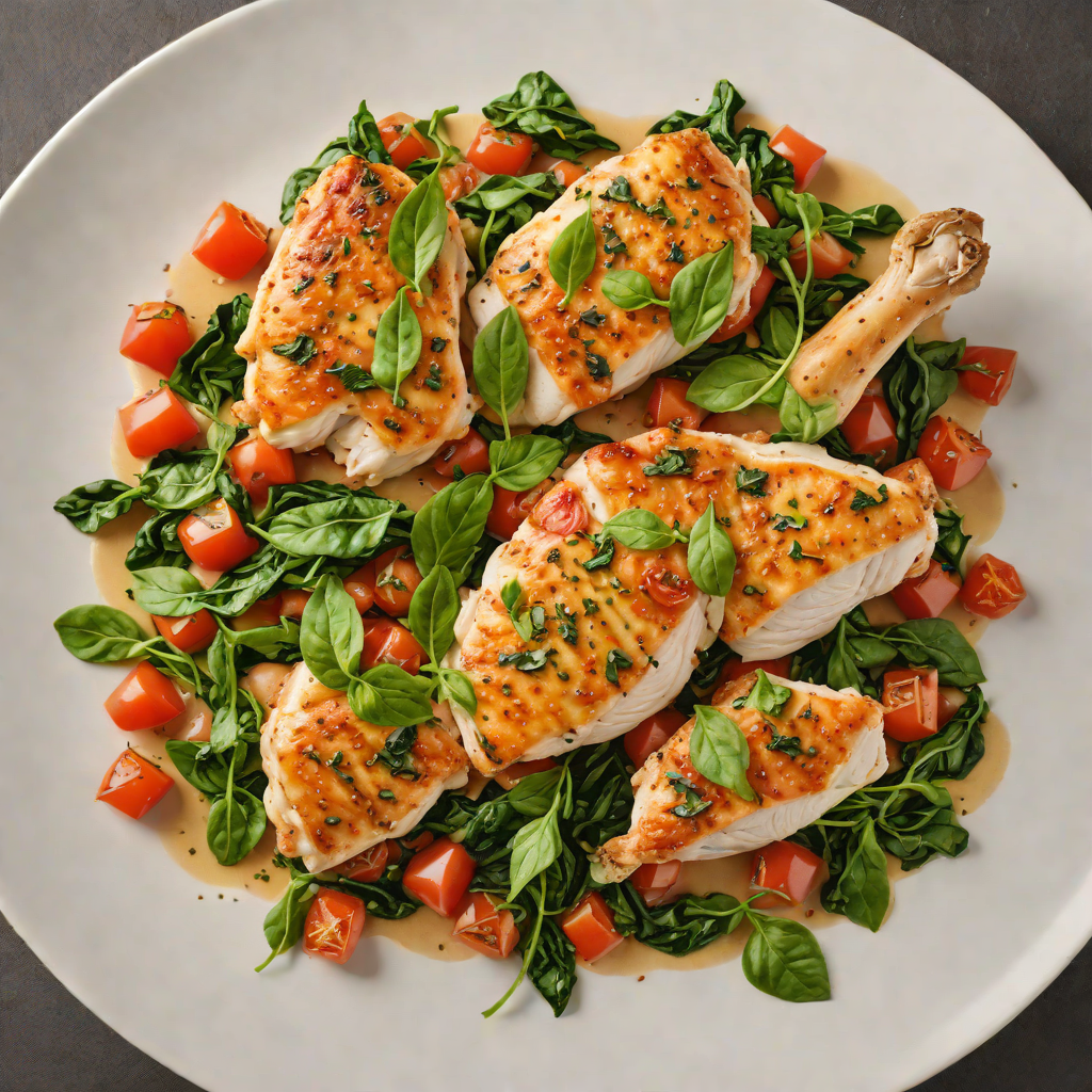 Pan-Seared Chicken with Tomato and Spinach Sauté