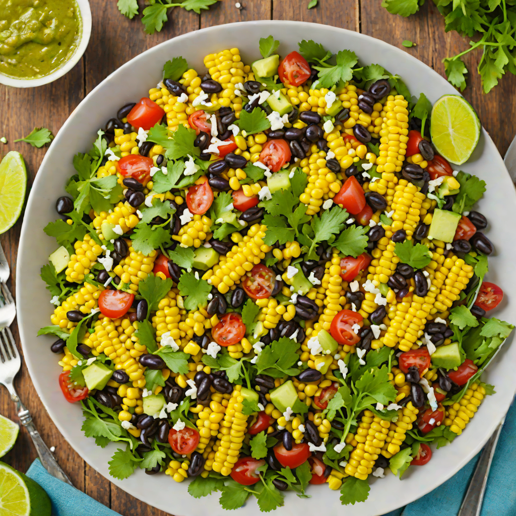 Grilled Corn and Black Bean Salad with Cilantro-Lime Dressing