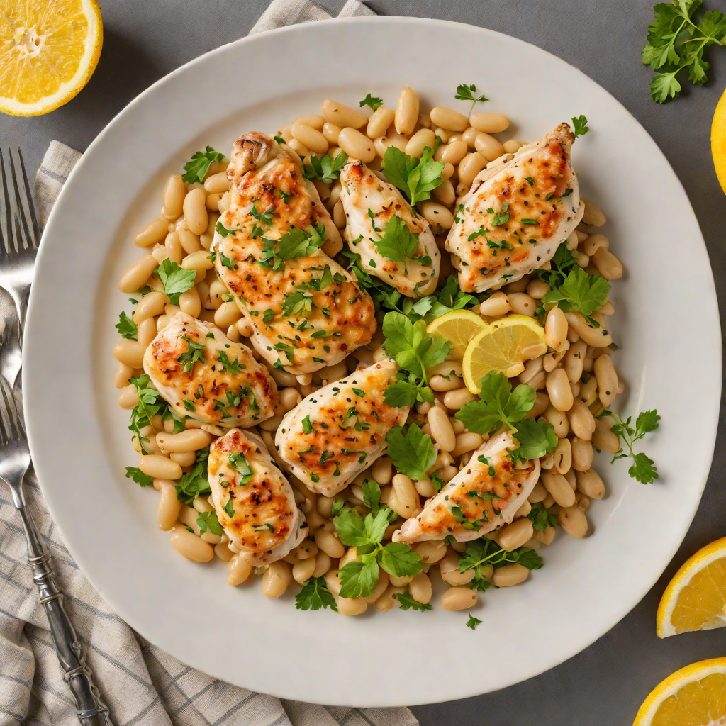 One-Pot Lemon Garlic Chicken with White Beans