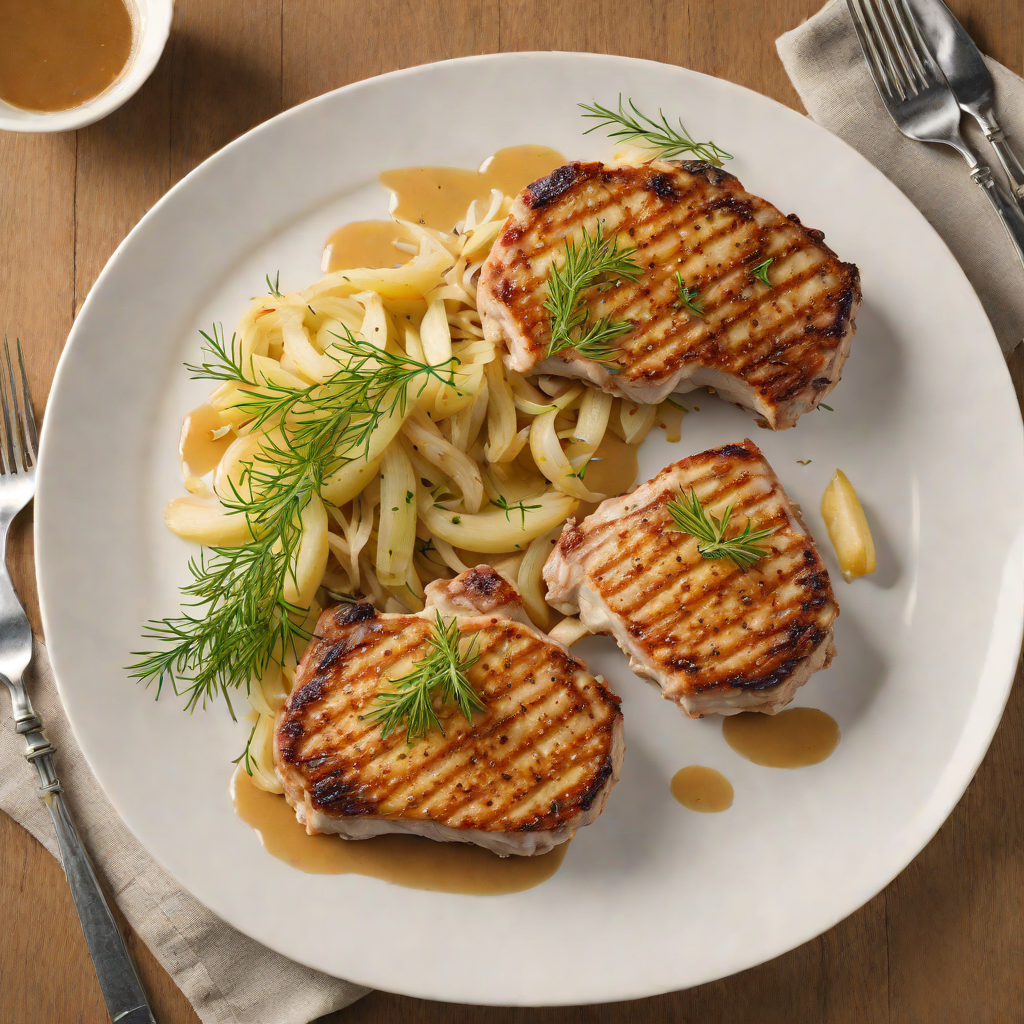 Pan-Seared Pork Chops with Apple and Fennel Sauté