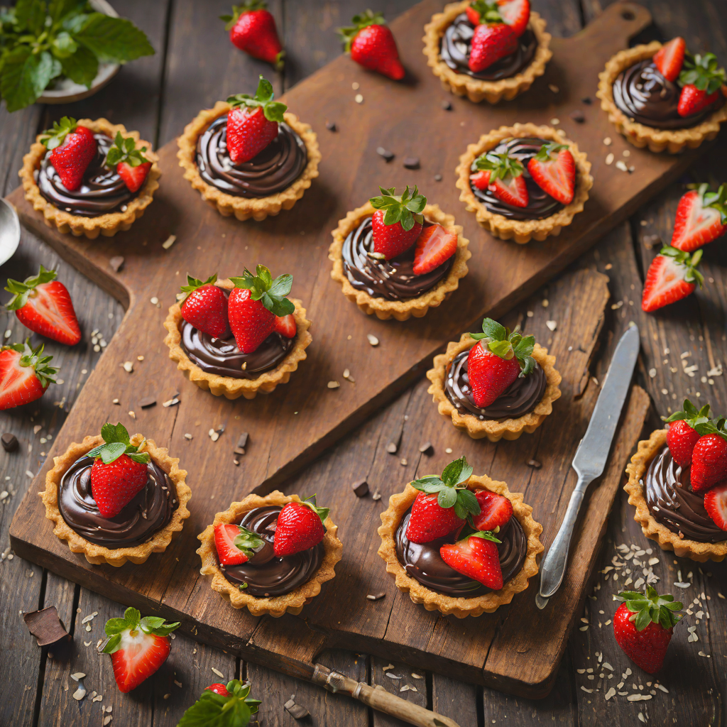 Mini Chocolate-Stuffed Strawberry Tarts