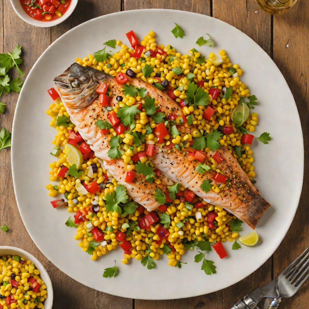 Pan-Seared Trout with Bolivian Peppers and Toasted Corn Salsa