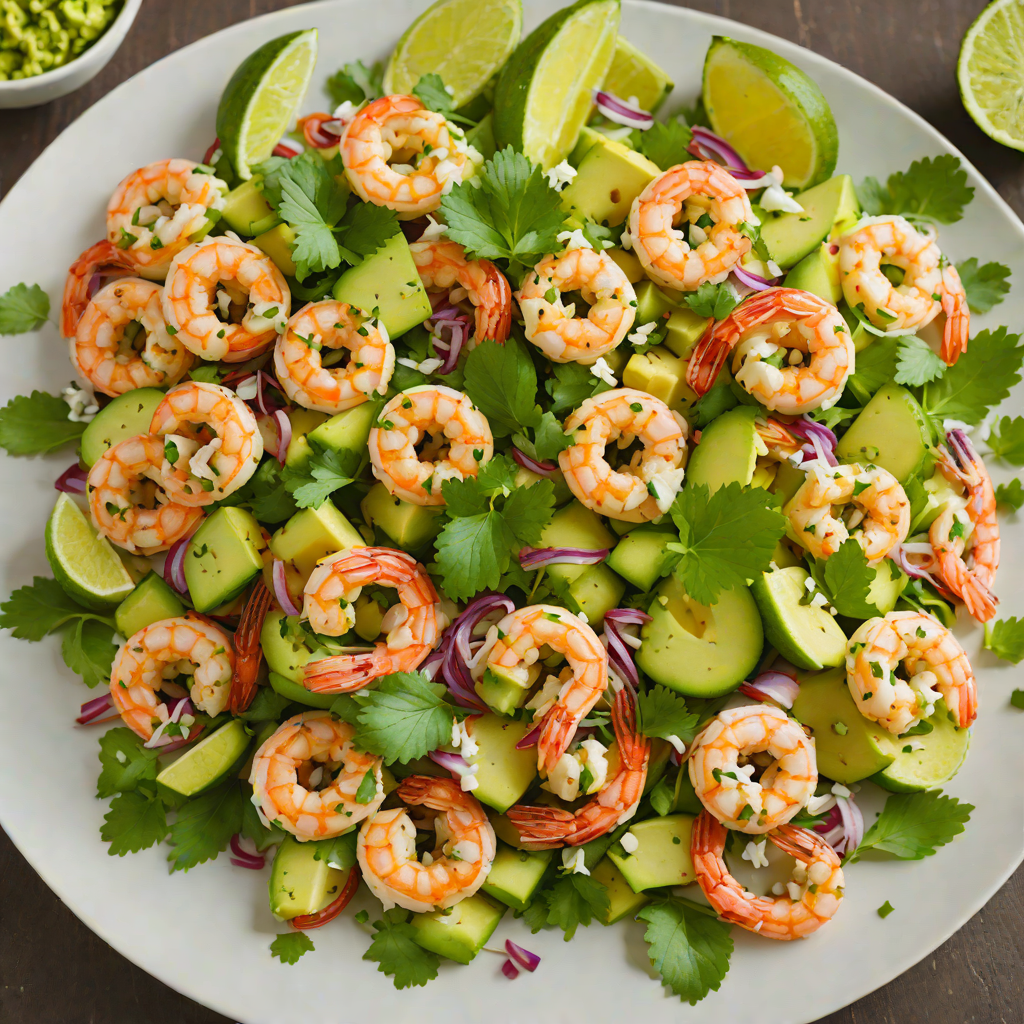 Garlic-Lime Shrimp Salad with Avocado and Cilantro
