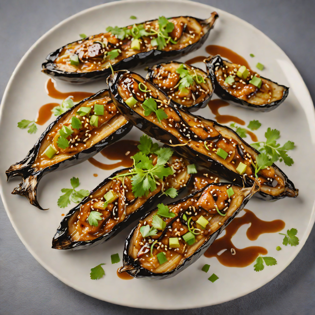 Seared Japanese Miso-Glazed Eggplant with Scallions