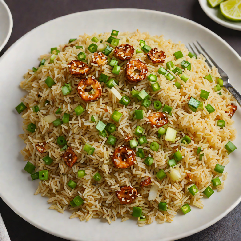 Garlic Fried Rice with Scallions and Toasted Garlic