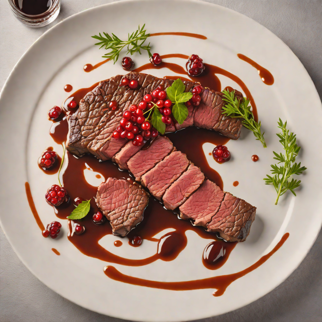 Slow-Roasted Kangaroo Steak with Pepperberry Jus