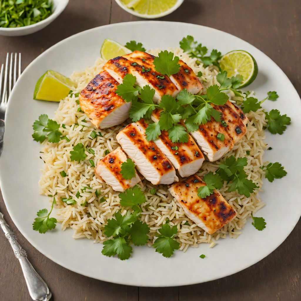Pan-Seared Chicken Breast with Cilantro Lime Rice