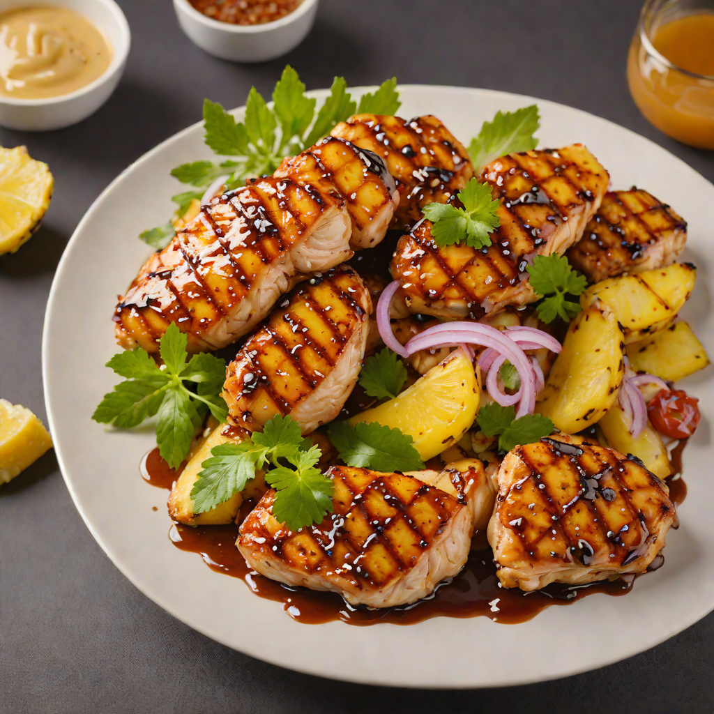 Char-Grilled Pineapple Chicken with Tiki-Spiced Glaze