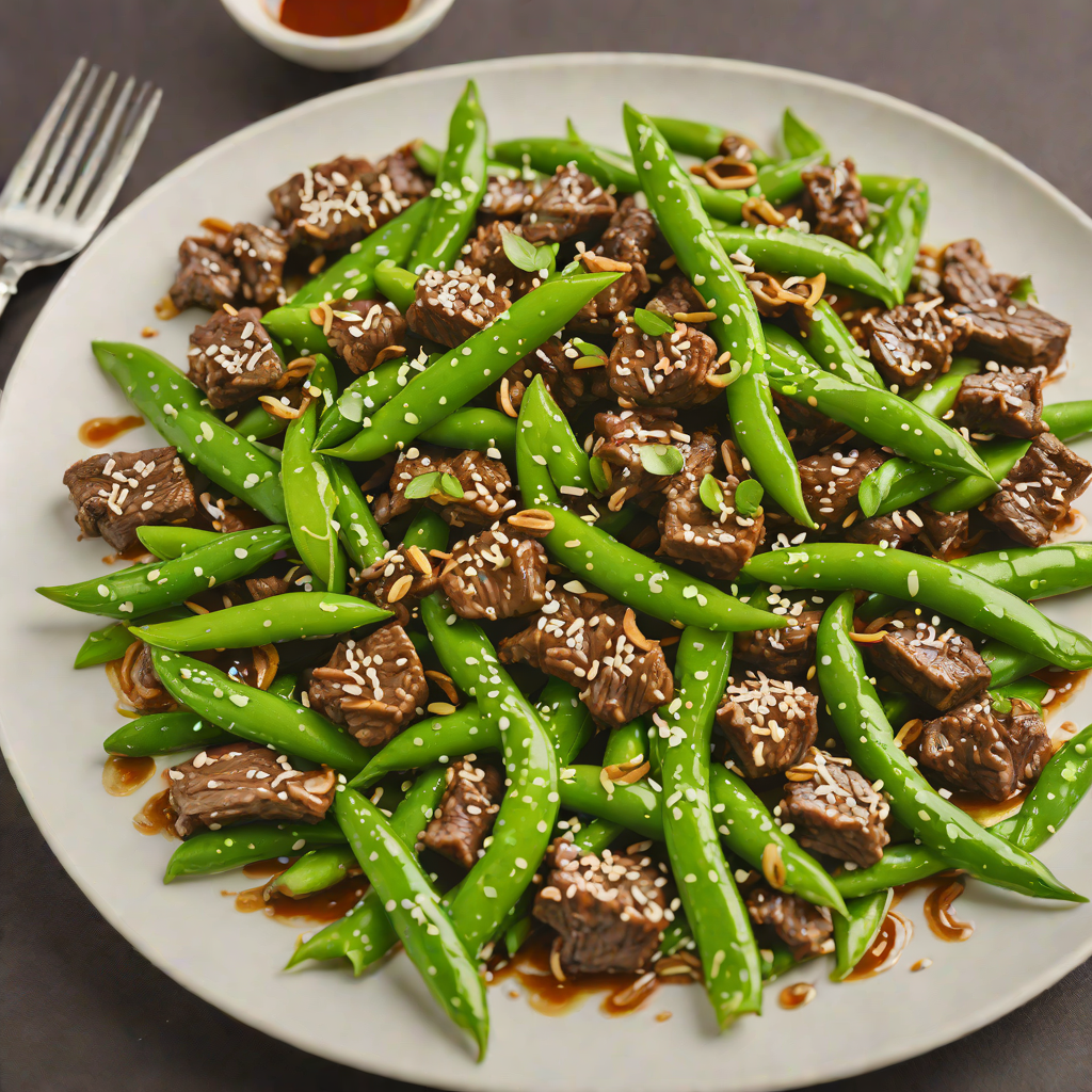 Stir-Fried Garlic Soy Beef with Snow Peas