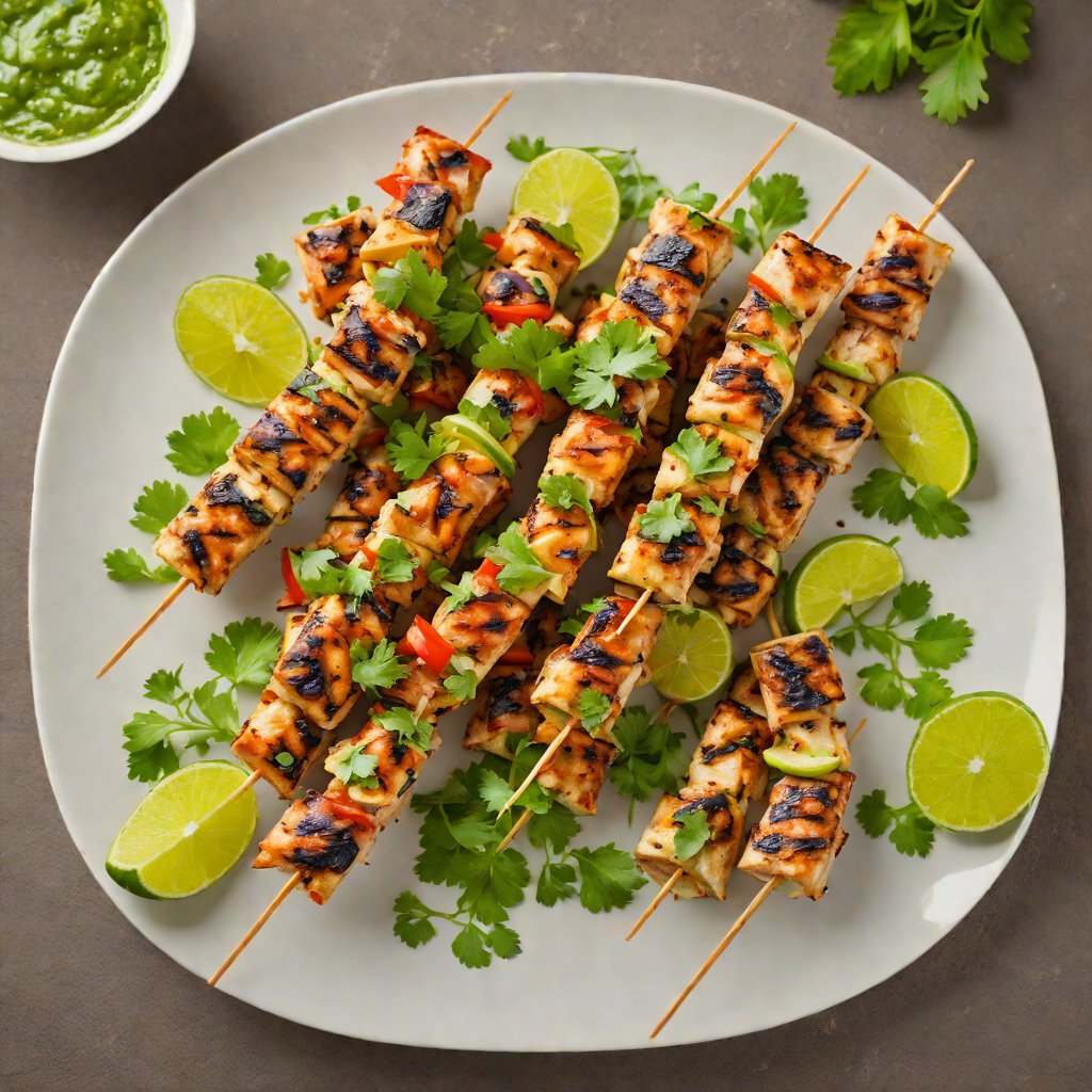 Cachaça-Marinated Chicken Skewers with Lime and Cilantro
