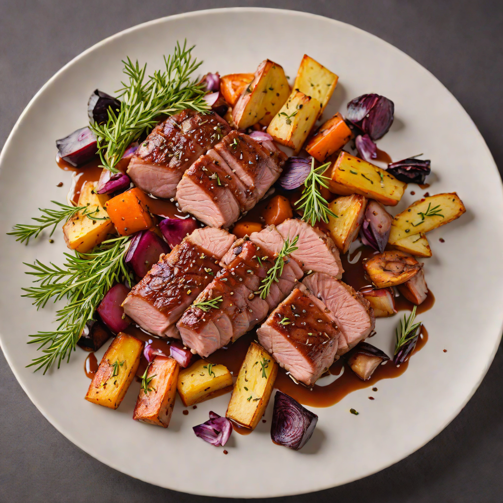 Honey-Lavender Glazed Duck Breast with Roasted Root Vegetables