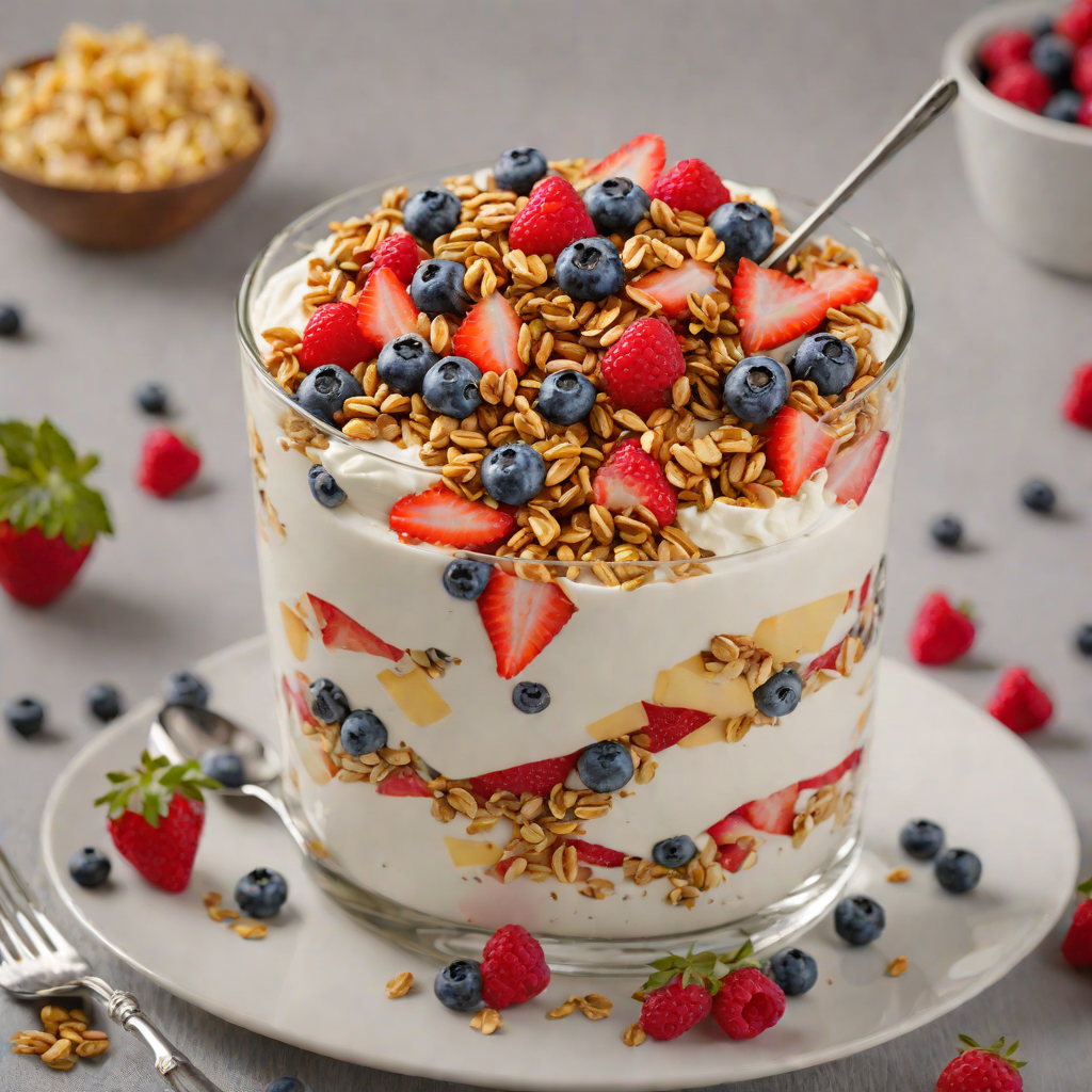 Fruit and Yogurt Parfait with Honey and Granola