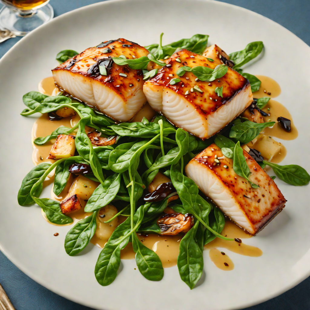 Miso-Glazed Black Cod with Sautéed Baby Spinach