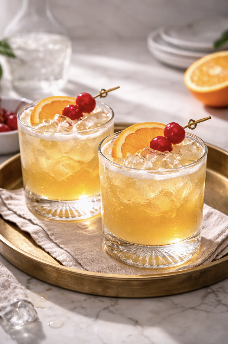 Honey-Ginger Whiskey Sour with Candied Lemon