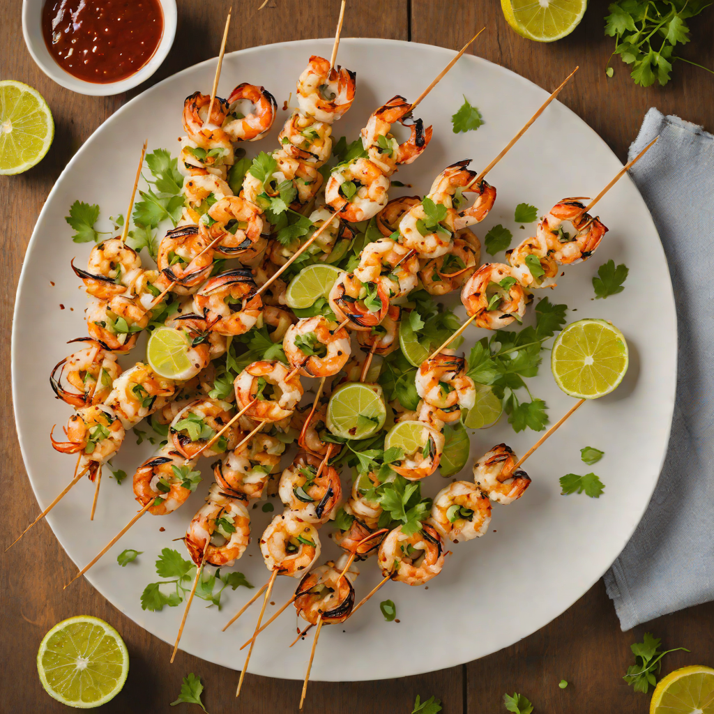 Grilled Lemongrass Shrimp Skewers with Chili-Lime Glaze