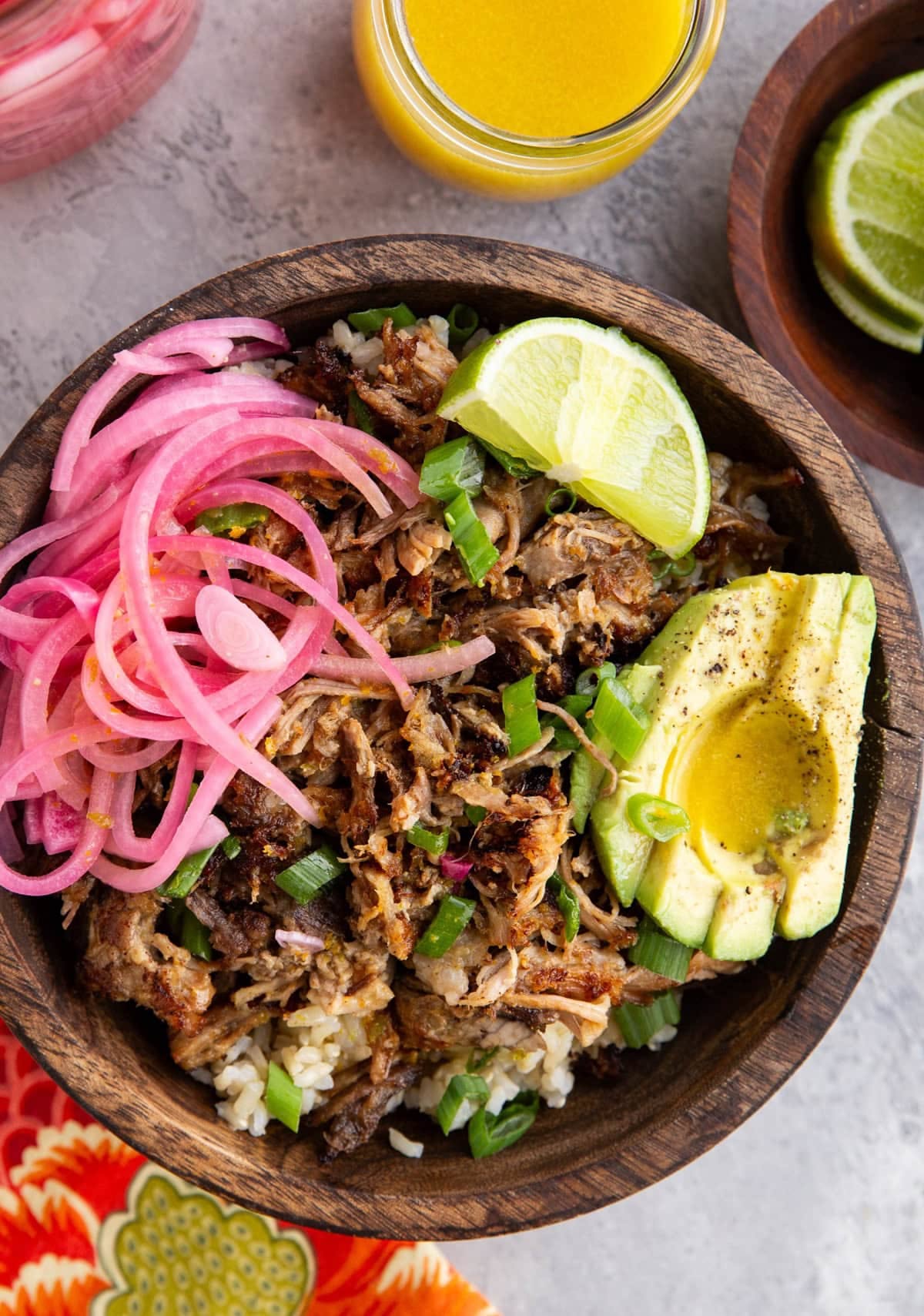 Coconut-Chili Braised Pork with Pickled Red Onions