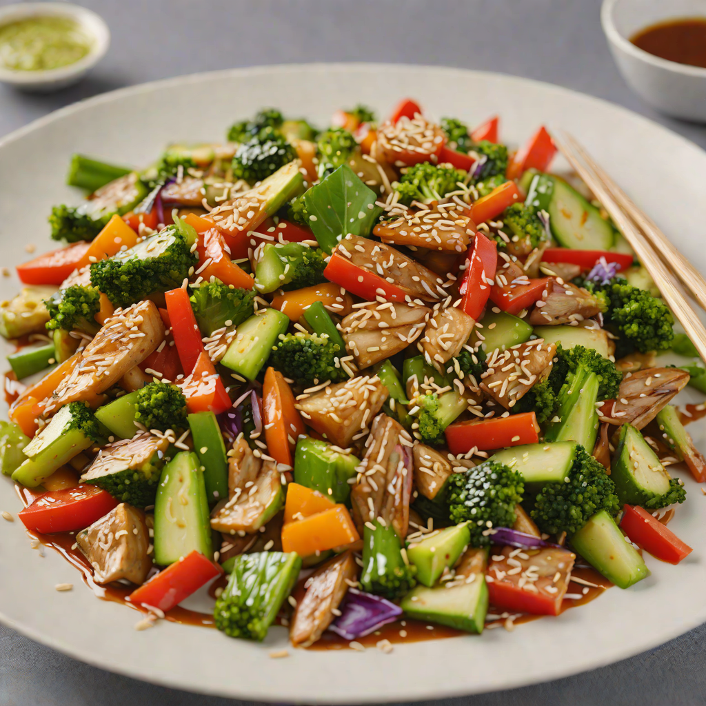 Vegetable Stir-Fry with Sesame and Ginger Sauce