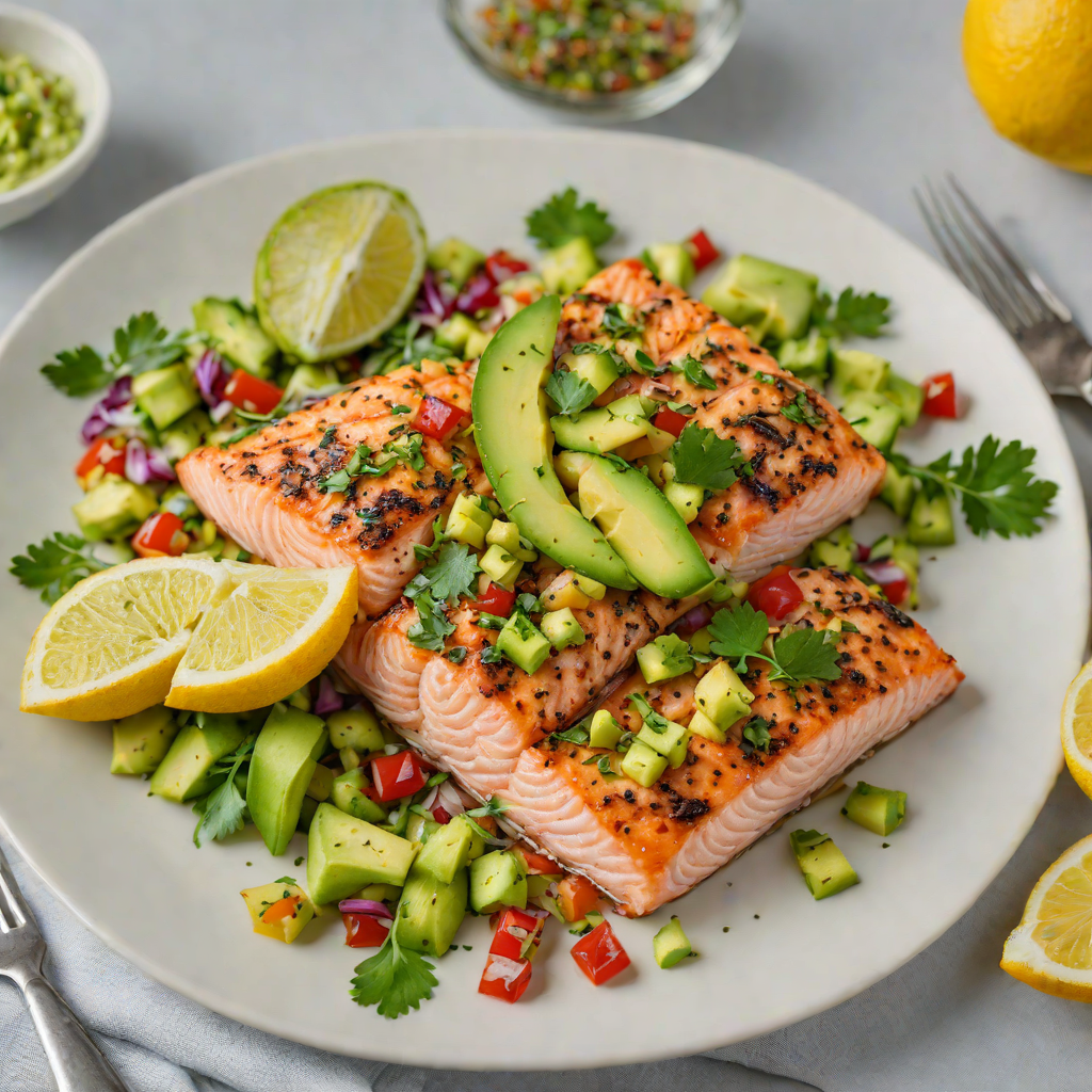 Grilled Lemon-Dill Salmon with Avocado Salsa